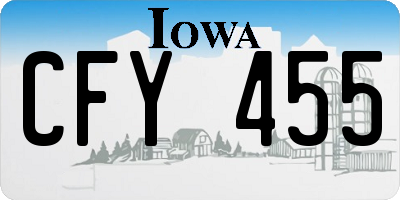 IA license plate CFY455