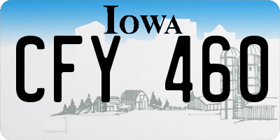 IA license plate CFY460