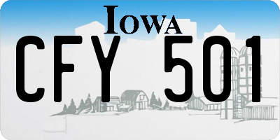 IA license plate CFY501