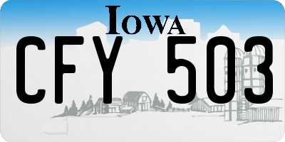 IA license plate CFY503