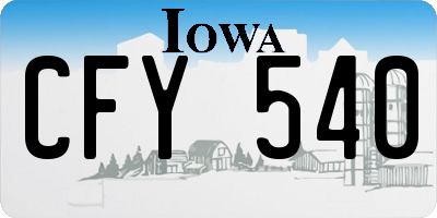 IA license plate CFY540