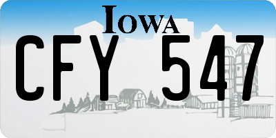 IA license plate CFY547