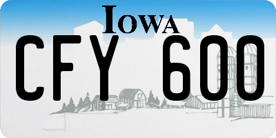 IA license plate CFY600