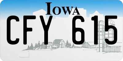 IA license plate CFY615