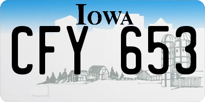 IA license plate CFY653