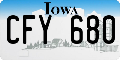 IA license plate CFY680