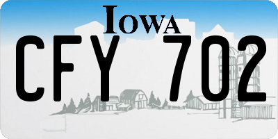 IA license plate CFY702