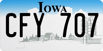 IA license plate CFY707