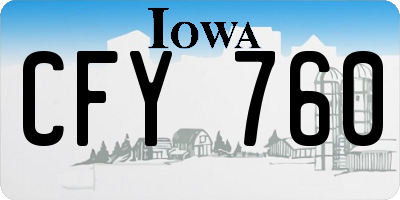 IA license plate CFY760