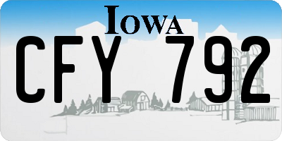 IA license plate CFY792