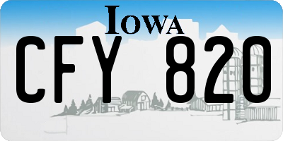 IA license plate CFY820