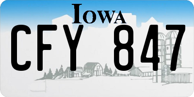 IA license plate CFY847