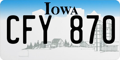 IA license plate CFY870