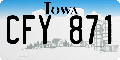 IA license plate CFY871