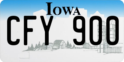 IA license plate CFY900