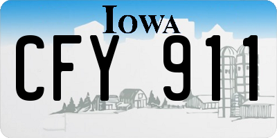 IA license plate CFY911
