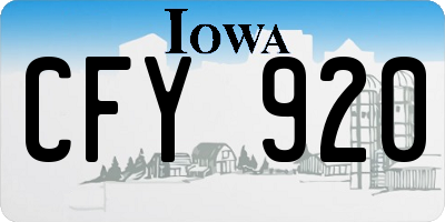 IA license plate CFY920