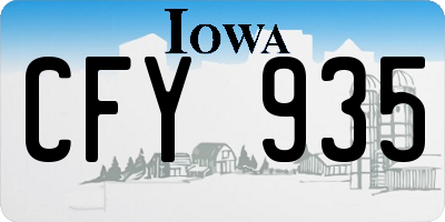 IA license plate CFY935