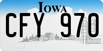 IA license plate CFY970