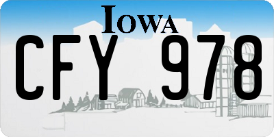 IA license plate CFY978