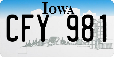 IA license plate CFY981