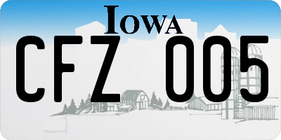 IA license plate CFZ005
