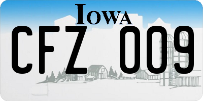 IA license plate CFZ009