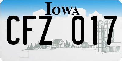 IA license plate CFZ017