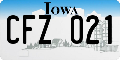 IA license plate CFZ021
