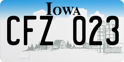 IA license plate CFZ023