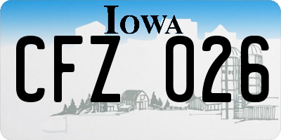 IA license plate CFZ026