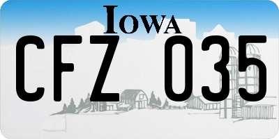 IA license plate CFZ035