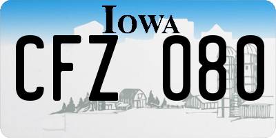 IA license plate CFZ080