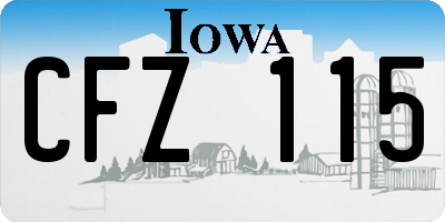IA license plate CFZ115