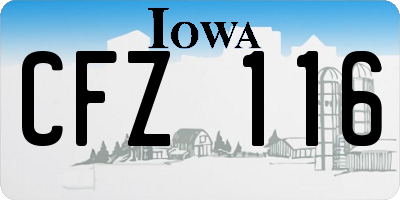 IA license plate CFZ116