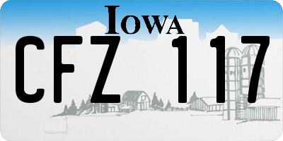 IA license plate CFZ117