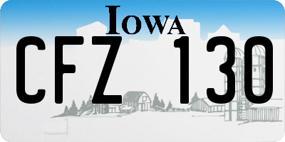 IA license plate CFZ130