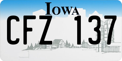 IA license plate CFZ137