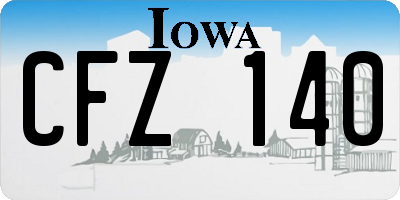 IA license plate CFZ140