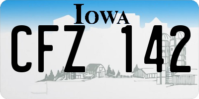 IA license plate CFZ142