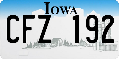 IA license plate CFZ192