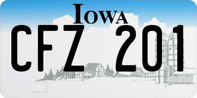 IA license plate CFZ201