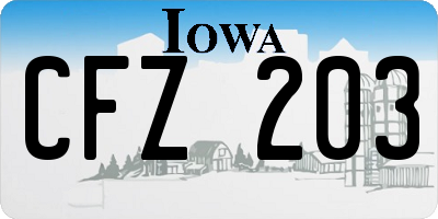 IA license plate CFZ203