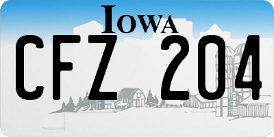 IA license plate CFZ204