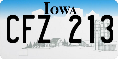 IA license plate CFZ213