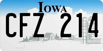 IA license plate CFZ214
