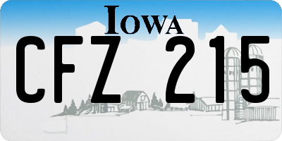 IA license plate CFZ215