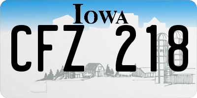 IA license plate CFZ218