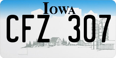 IA license plate CFZ307