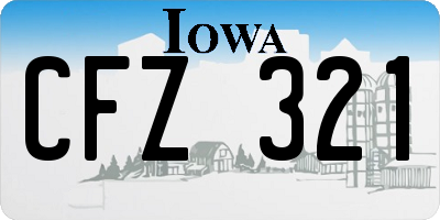 IA license plate CFZ321